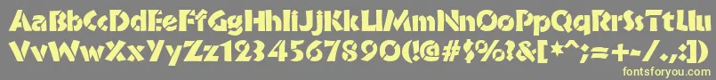 BrideofthemonsterStencil Font – Yellow Fonts on Gray Background