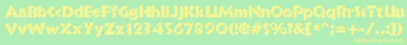 BrideofthemonsterStencil Font – Yellow Fonts on Green Background