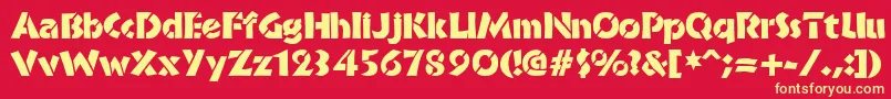 BrideofthemonsterStencil Font – Yellow Fonts on Red Background