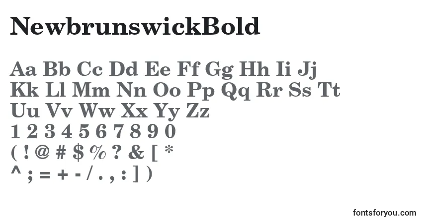 Шрифт NewbrunswickBold – алфавит, цифры, специальные символы