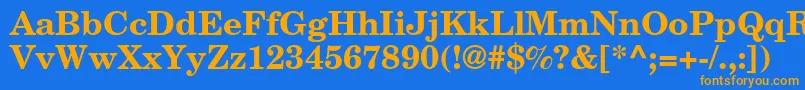 NewbrunswickBold Font – Orange Fonts on Blue Background
