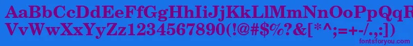 NewbrunswickBold Font – Purple Fonts on Blue Background