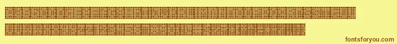 fuente Squarodynamic09 – Fuentes Marrones Sobre Fondo Amarillo