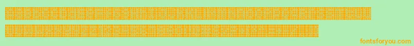 Squarodynamic09-Schriftart – Orangefarbene Schriften auf grünem Hintergrund