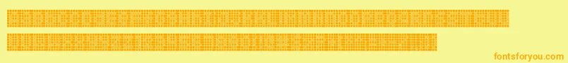 Fonte Squarodynamic09 – fontes laranjas em um fundo amarelo