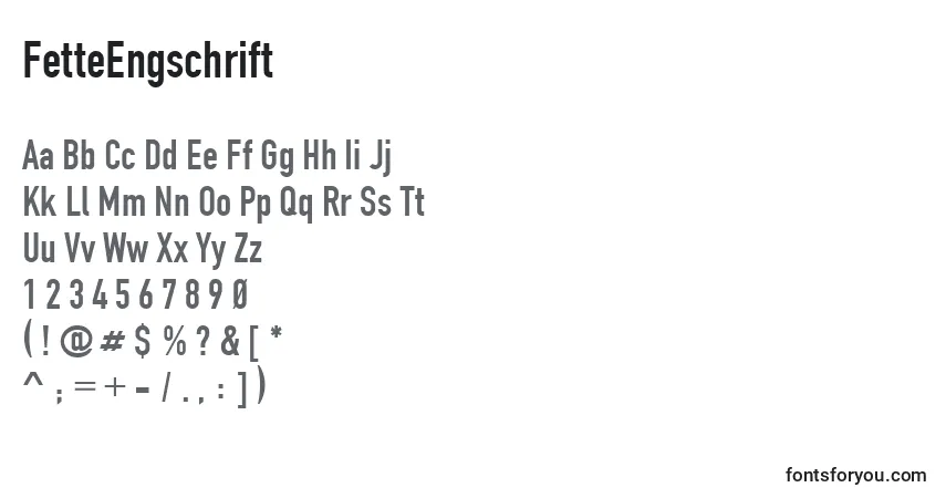 Шрифт FetteEngschrift – алфавит, цифры, специальные символы