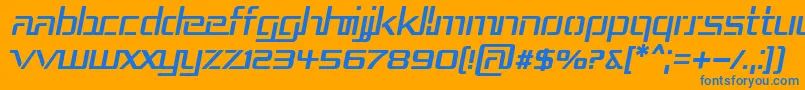 Repub3i-Schriftart – Blaue Schriften auf orangefarbenem Hintergrund