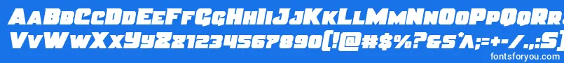 Justicesemital Font – White Fonts on Blue Background