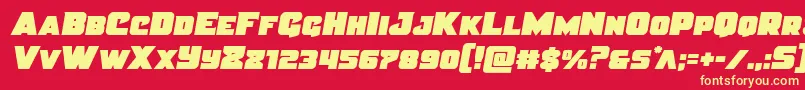 Justicesemital Font – Yellow Fonts on Red Background