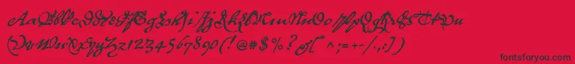 P22royalist Font – Black Fonts on Red Background