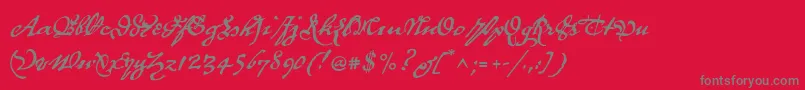 P22royalist Font – Gray Fonts on Red Background