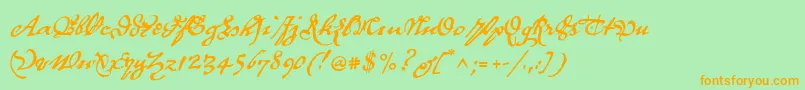 P22royalist Font – Orange Fonts on Green Background