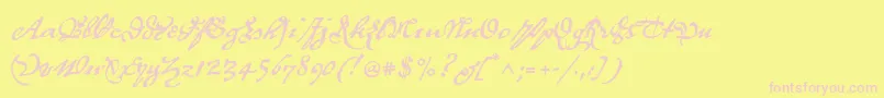 P22royalist Font – Pink Fonts on Yellow Background