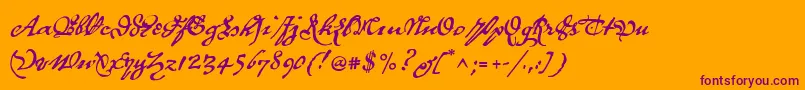 P22royalist Font – Purple Fonts on Orange Background