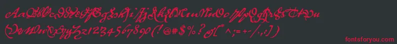 P22royalist Font – Red Fonts on Black Background