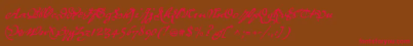 P22royalist Font – Red Fonts on Brown Background