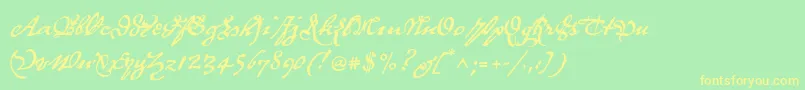 P22royalist Font – Yellow Fonts on Green Background