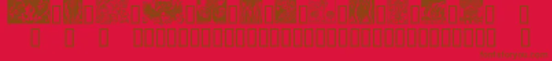 FlorissantA-Schriftart – Braune Schriften auf rotem Hintergrund