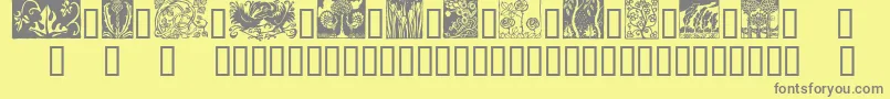 Fonte FlorissantA – fontes cinzas em um fundo amarelo