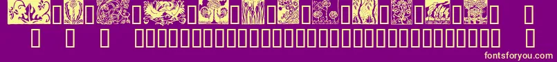fuente FlorissantA – Fuentes Amarillas Sobre Fondo Morado