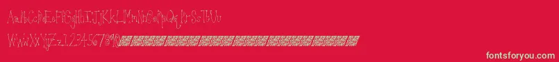 Strawberrylongcake-Schriftart – Grüne Schriften auf rotem Hintergrund