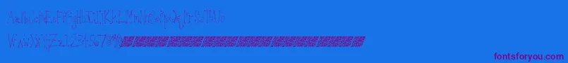 Strawberrylongcake-Schriftart – Violette Schriften auf blauem Hintergrund