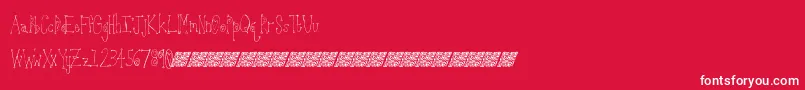 Strawberrylongcake-Schriftart – Weiße Schriften auf rotem Hintergrund