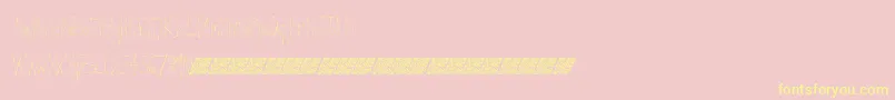 Strawberrylongcake-Schriftart – Gelbe Schriften auf rosa Hintergrund