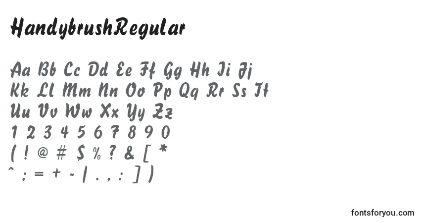 Schriftart HandybrushRegular – Alphabet, Zahlen, spezielle Symbole