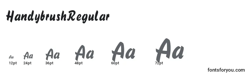 HandybrushRegular Font Sizes