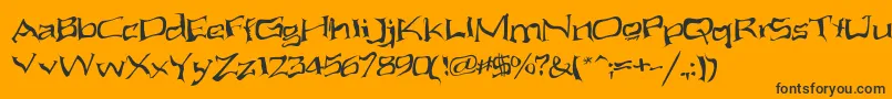 AliensAteMyMum Font – Black Fonts on Orange Background