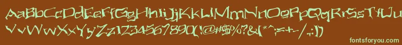 AliensAteMyMum Font – Green Fonts on Brown Background