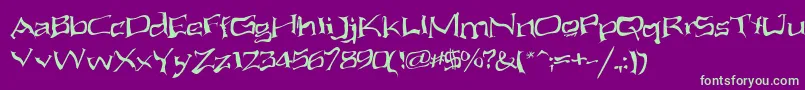 AliensAteMyMum Font – Green Fonts on Purple Background