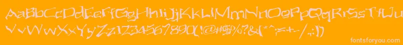 AliensAteMyMum Font – Pink Fonts on Orange Background