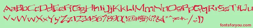 AliensAteMyMum Font – Red Fonts on Green Background