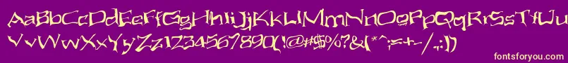 AliensAteMyMum Font – Yellow Fonts on Purple Background