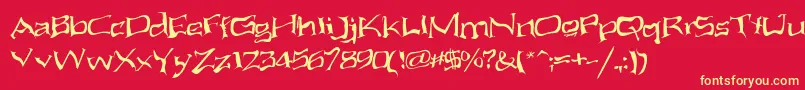 AliensAteMyMum Font – Yellow Fonts on Red Background