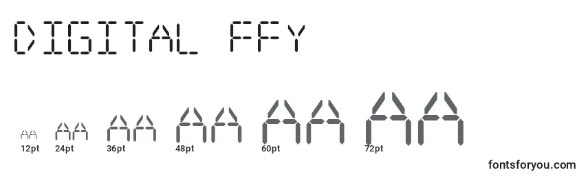 Размеры шрифта Digital ffy