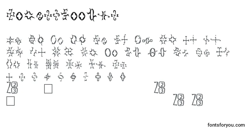 Czcionka Zone23Foopy2 – alfabet, cyfry, specjalne znaki