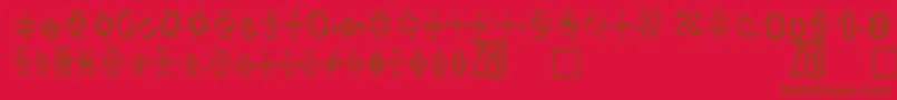 Zone23Foopy2-Schriftart – Braune Schriften auf rotem Hintergrund