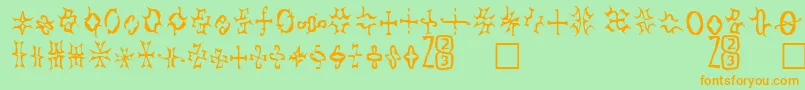 Zone23Foopy2 Font – Orange Fonts on Green Background