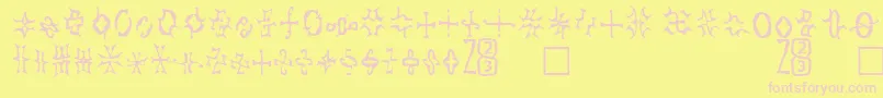 Zone23Foopy2 Font – Pink Fonts on Yellow Background
