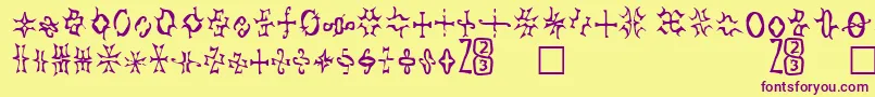 Zone23Foopy2 Font – Purple Fonts on Yellow Background