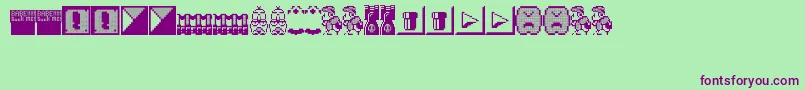 フォントWmb – 緑の背景に紫のフォント