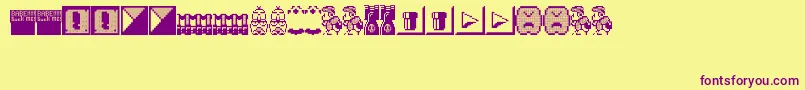 Wmb-fontti – violetit fontit keltaisella taustalla