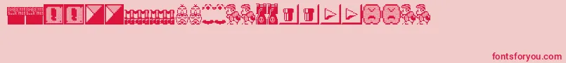 Wmb-Schriftart – Rote Schriften auf rosa Hintergrund