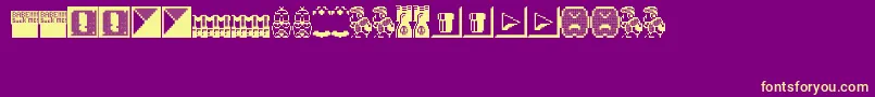 フォントWmb – 紫の背景に黄色のフォント