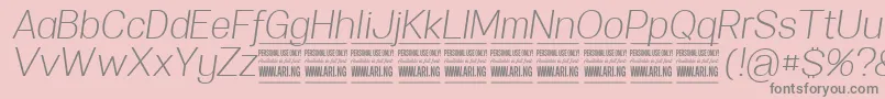 SpecifypersonalNormlightitalic Font – Gray Fonts on Pink Background