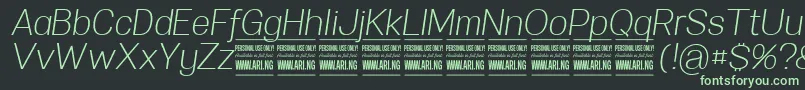 SpecifypersonalNormlightitalic Font – Green Fonts on Black Background