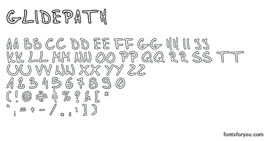 Czcionka Glidepath – alfabet, cyfry, specjalne znaki